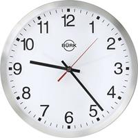 Wandklok van aluminium, Ø 300 mm, zenderklok, cijferblad wit