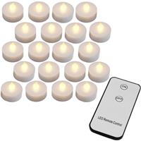 MONZANA 20 LED Teelichter mit Fernbedienung Flackernde Batteriebetriebene Kerzen inkl Batterie Warmweiß 3,7cm Elektrisch