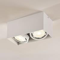 Arcchio Downlight Rosalie, dimbaar, hoekig, 2-lamps wit