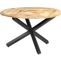 vidaXL Eettafel rond 120x76 cm massief mangohout