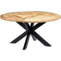 VidaXL Eettafel Rond 150x76 Cm Massief Mangohout