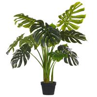 Beliani Monstera Plant Kunstplant Synthetisch Materiaal 18 X 18 Cm