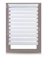 RELAXDAYS Doppelrollo Klemmfix ohne bohren, Seitenzugrollo mit Streifen, Duo-Rollo für Fenster, Stoff 96x156 cm, weiß