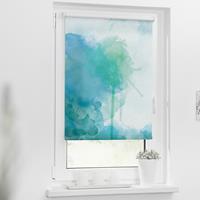 Lichtblick Rollo Klemmfix, ohne Bohren, Verdunkelung, Aquarell - Blau Grün, 70 x 150 cm