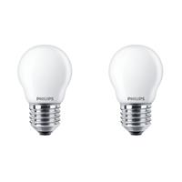 PHILIPS LED Lamp - Set 2 Stuks - Classic Lustre 827 P45 FR - E27 Fitting - 2.2W - Warm Wit 2700K | Vervangt 25W