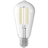 CALEX LED Lamp - Smart LED ST64 - E27 Fitting - Dimbaar - 7W - Aanpasbare Kleur CCT - Transparant Helder