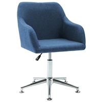 vidaXL Kantoorstoel draaibaar stof blauw