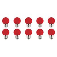 BES LED LED Lamp 10 Pack - Romba - Rood Gekleurd - E27 Fitting - 1W