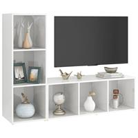 vidaXL Tv-meubelen 2 st 107x35x37 cm spaanplaat hoogglans wit