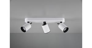 TRIO Moderner Deckenstrahler Pago - drei verstellbare Spots (GU10) - Mattweiß mit schwarzen Scharnieren