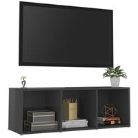 vidaXL Tv-meubel 107x35x37 cm spaanplaat hoogglans grijs