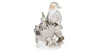 Clayre & Eef Decoratie kerstman met kar 12*8*15 cm 6PR4728