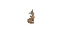 Clayre & Eef Decoratie Beeld Konijn 18*11*30 cm Bruin Polyresin Decoratief Figuur Decoratieve Accessoires