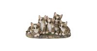 Clayre & Eef Decoratie Beeld Katten 32*13*16 cm Grijs Kunststof Decoratief Figuur Decoratieve Accessoires
