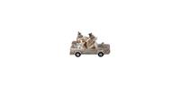 False Clayre & Eef Decoratie Beeld Auto 15*7*9 cm Grijs, Beige, Wit Polyresin Decoratief Figuur Decoratieve Accessoires