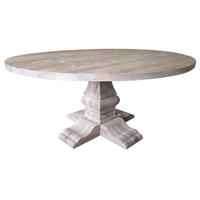 Countrylifestyle Rocks Eiken Tafel Rond 130cm met kolompoot