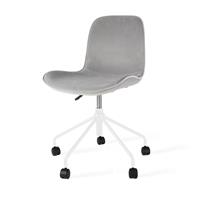 Nolon Nout bureaustoel wit - Velvet zitting soft grey