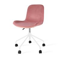 Nolon Nout bureaustoel wit - Velvet zitting dusty pink