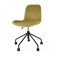 Nolon Nout bureaustoel zwart - Velvet zitting olijf groen