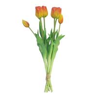 Nova Nature Bosje Tulpen Sally Classic oranje kunstbloem 