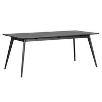 Nordiq Yumi verlengbare houten eettafel - L190 x B90 x H75 cm - Zwart