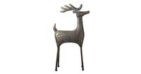 Clayre & Eef Decoratie Beeld Rendier 45*15*79 cm Grijs Ijzer Decoratief Figuur Decoratieve Accessoires