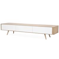 Gazzda Ena TV Sideboard - Houten TV-meubel - Whitewash - 225 x 42 cm
