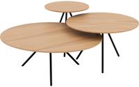 Goossens Salontafel Bodine rond, hout eiken blank, modern design, 80 x 41 x 80 cm