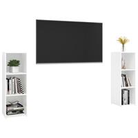 vidaXL Tv-meubelen 2 st 107x35x37 cm spaanplaat wit