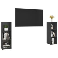 vidaXL Tv-meubelen 2 st 107x35x37 cm spaanplaat grijs