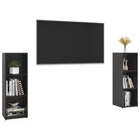 vidaXL Tv-meubelen 2 st 107x35x37 cm spaanplaat hoogglans zwart