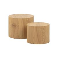 Lisomme Rosanne Scandinavische houten salontafels - Naturel - Set van twee