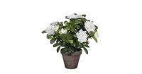 Mica Decorations Azalea Kunstplant in Bloempot Stan - H27 x Ø20 cm - Wit