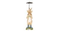 Clayre & Eef Decoratie konijnen onder paraplu 8*7*25 cm 6PR2599