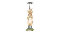 Clayre & Eef Decoratie konijnen onder paraplu 8*7*25 cm 6PR2599