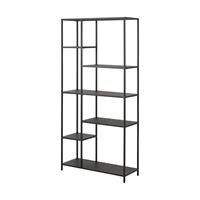 Lisomme Roy metalen boekenkast - B79 x D30 x H165 cm - Zwart