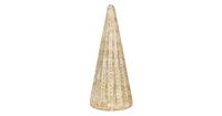 Clayre & Eef Kerstdecoratie Kerstboom Ø 18*42 cm Goudkleurig Glas Driehoek Decoratief Figuur Decoratieve Accessoires