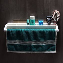 Decopatent Handdoekrek met 5 Opbergbakken - Handdoekhouder - Badkamer - Tandenborstel houder - Muur - Handdoekenrek met vakken