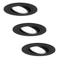HOFTRONIC™ Set van 3 dimbare LED inbouwspots Miro 5 Watt 6400K daglicht wit kantelbaar IP20