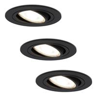 HOFTRONIC™ Set van 3 dimbare LED inbouwspots Miro 6.5 Watt 4000K neutraal wit kantelbaar IP20