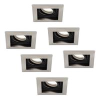 HOFTRONIC™ Set van 6 stuks Dimbare LED inbouwspot Modesto 5 Watt 6400K daglicht wit Kantelbaar IP20
