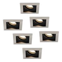 HOFTRONIC™ Set van 6 stuks Dimbare LED inbouwspot Modesto 6.5 Watt 4000K neutraal wit Kantelbaar IP20