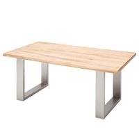 MCA furniture Eettafel Greta Eettafel massief hout met schaaldeel of rechte rand