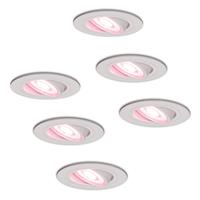 Hofronic Set van 6 stuks smart WiFi LED inbouwspots Pittsburg dimbaar RGBWW kantelbaar wit IP20