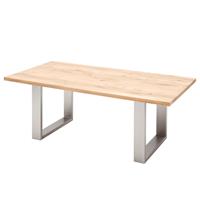 MCA furniture Eettafel Greta Eettafel massief hout met schaaldeel of rechte rand