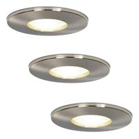 HOFTRONIC™ Set van 3 stuks dimbare LED inbouwspots Vegas met 6.5 Watt 4000K spot IP44