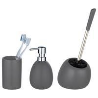 Wenko 3er Set Bad Accessoires Polaris WC Garnitur Seifen Spender Zahnputz Becher - 