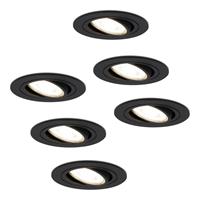 HOFTRONIC™ Set van 6 dimbare LED inbouwspots Miro 6.5 Watt 4000K neutraal wit kantelbaar IP20