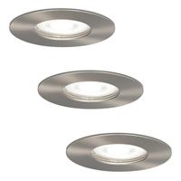 HOFTRONIC™ Set van 3 dimbare LED inbouwspots Bari RVS GU10 5 Watt 6400K IP65 spatwaterdicht