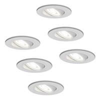 HOFTRONIC™ Set van 6 stuks dimbare LED inbouwspots Pittsburg met 5 Watt 6400K spot kantelbaar